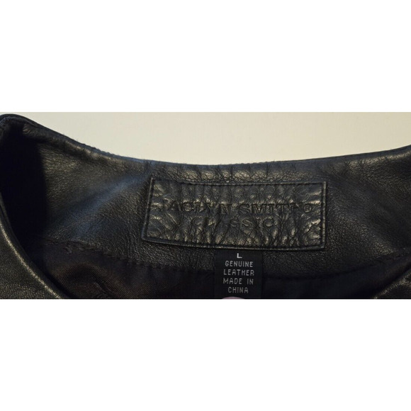 Jaclyn Smith Leather Jacket Size Large Black Classic Fit - Picture 2 of 5